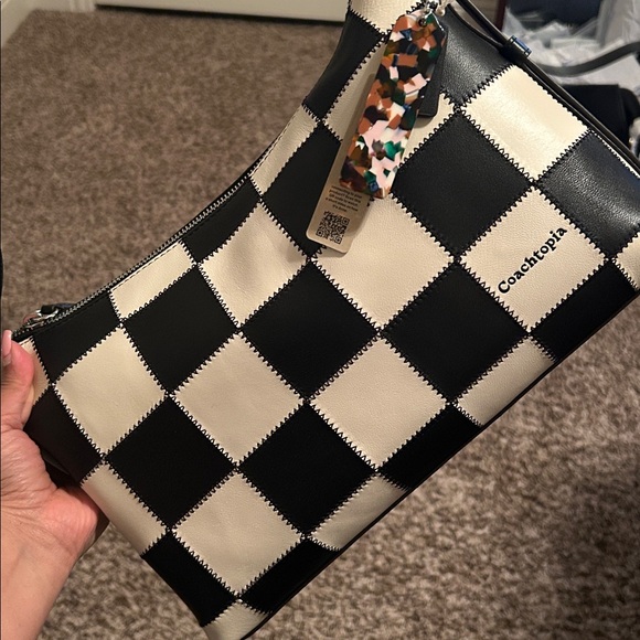 Coach black chalk alter ego Black and White Checkered Women's Bag - Picture 3 of 3